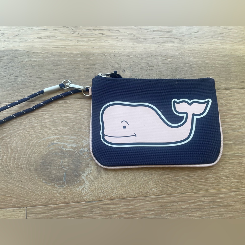 Vineyard Vines X Target Navy Pink Whale Wristlet Pouch Bag View 2
